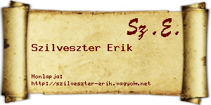 Szilveszter Erik névjegykártya